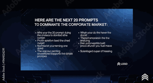 Business presentation on corporate market.