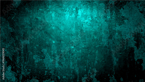 Vector Abstract turquoise texture with vintage grunge effects depicts aged rough patterns 