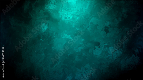 Vector Mysterious dark turquoise fog swirls in abstract forms and shapes and moody atmospheric textures create dramatic backdrop and shadowy vapors appear to float