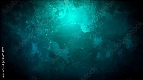 Vector Ethereal teal water with luminescence glows and shadowy depths appear with mystic ambiance creates fantasy and serenity of aqueous depths. 