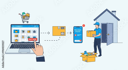 Delivery Man Holding a Package Box.