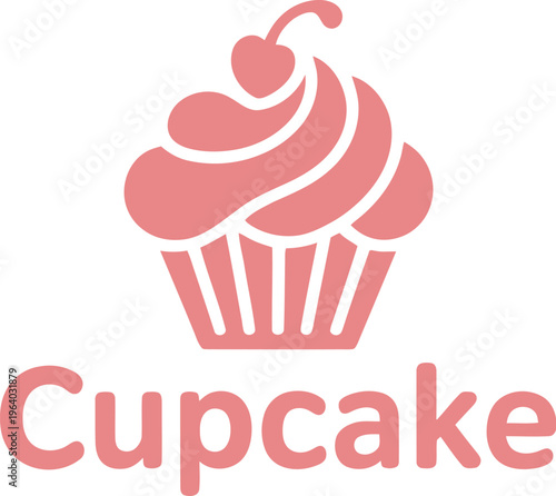 A colorful cupcake with swirly frosting and a cherry on top is displayed prominently