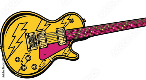 Electric Guitar with Lightning Bolt Design.
