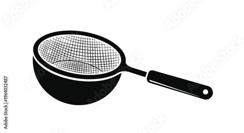 Vector illustration of kitchen strainer icon, simple style