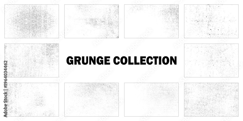 Obraz premium Set of 10 grunge black dust texture. 