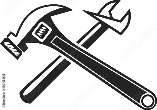 Adjustable Spanner Tool Icon with Movable Jaw Representing Versatile Mechanical and Plumbing Hand Tool Usage