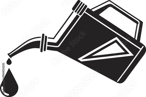 Classic Oil Can Pouring Liquid Drop Symbolizing Lubrication, Maintenance, and Mechanical Equipment Care