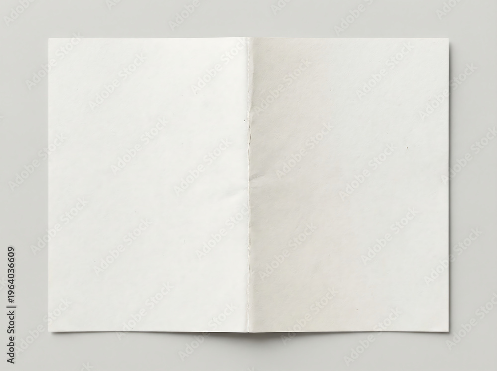 Fototapeta premium White blank card mockup with center vertical fold