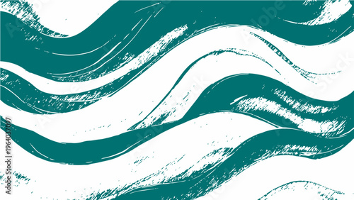 Abstract teal wave flowing design and artistic brushstroke texture and organic fluid pattern and minimalist aesthetic serene motion dynamic shapes graphic element elegant decoration.