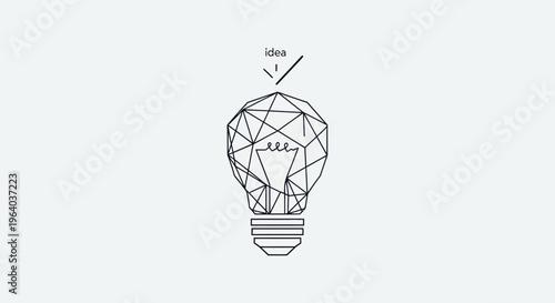 Geometric Light Bulb Idea Concept.