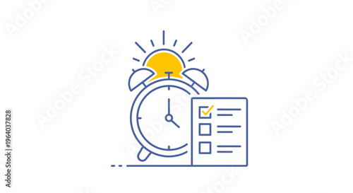 Alarm clock with checklist morning.