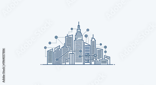 City Skyline with Modern Skyscrapers.