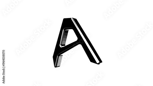 3d letter a spinning on white background video