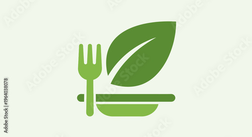 Green leaf fork and plate logo.