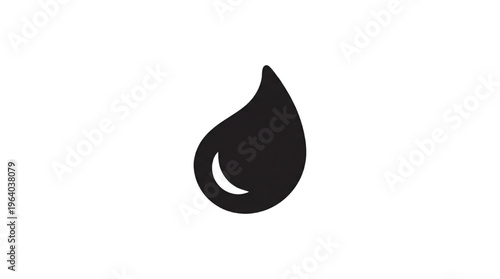 drop of water icon in black and white 