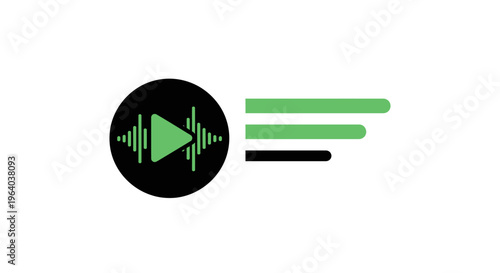 Green play button icon symbol.