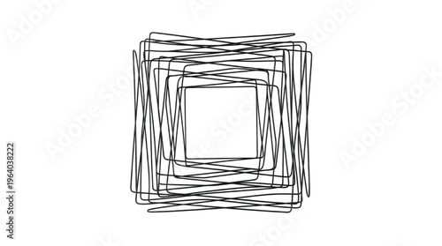 A minimalist digital illustration of a white rectangular frame on a black background