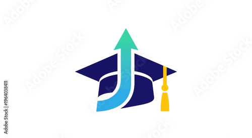 Graduation Cap with Arrow Logo.