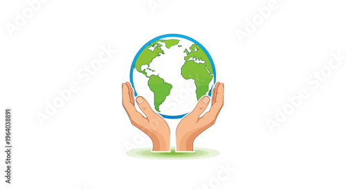 Hands holding the Earth globe.