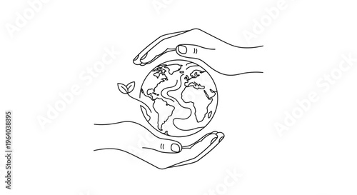 Hands holding the Earth globe.