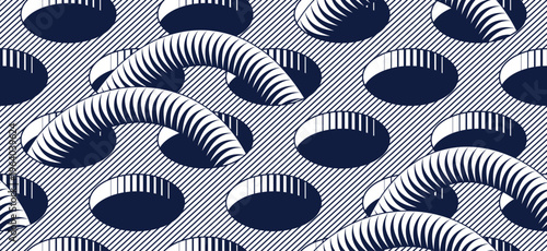 Perforated surface seamless pattern, vector 3D holes tiling wallpaper, abstract background with regular round holes.