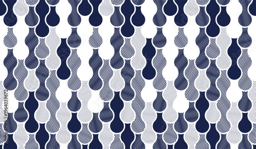 Runny water seamless pattern, vector waves lines geometric abstract background, river flows endless wallpaper.