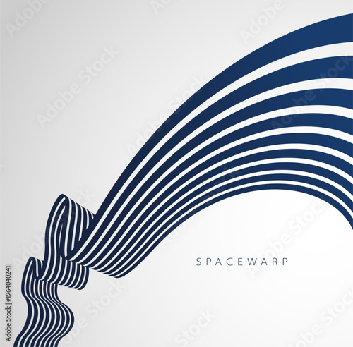3D lines in perspective vector abstract background, bent ribbon look like stripes wallpaper, curvy road, speed highway sport race theme.