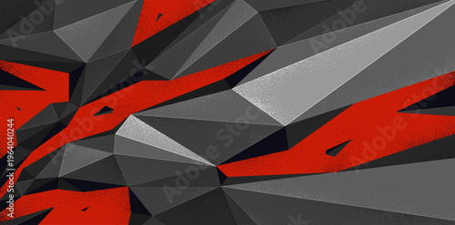 Polygonal dynamic chaos shapes vector abstract background, low poly 3D dimensional wallpaper with broken form in motion and energy.