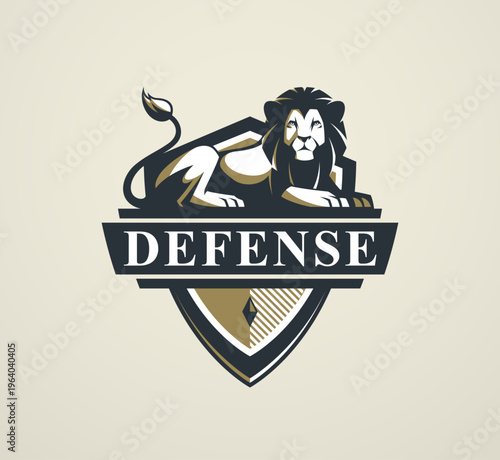 Heraldic lion guardian vect...
