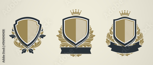 Classic noble aesthetics inspired by heritage and tradition set, refined symbol that convey dignity, prestige and timeless authority.