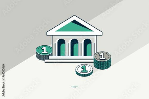 Interest rate concept poste...