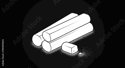 Chalk sticks on a surface.