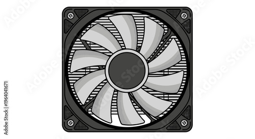Close up of computer cooling fan.