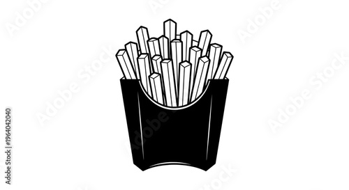 A high-resolution black silhouette vector illustration of a container filled with food items is shown prominently on a white background now