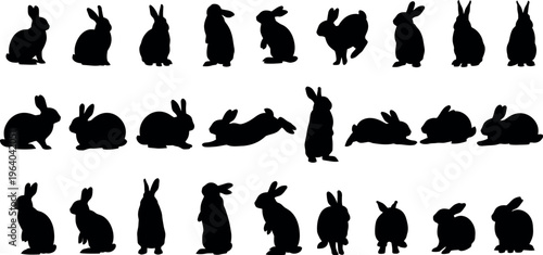 Easter day celebration with easter egg and bunny silhouettes