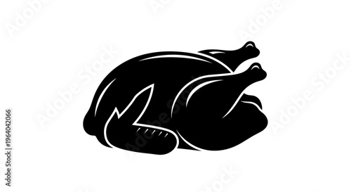 A black silhouette vector illustration of a bowl on a table with a napkin and utensils for a formal dinner event in a restaurant setting viewed from above.