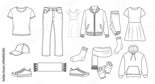 Collection of various clothing items 4.