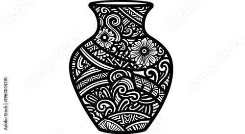 Decorative vase with floral patterns.