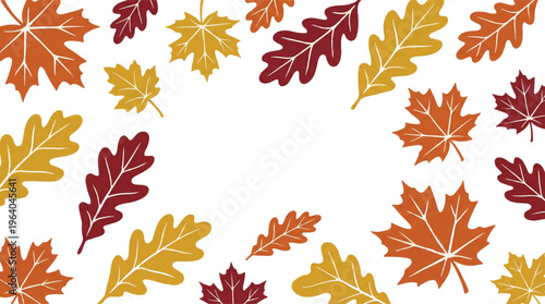Cozy Autumn Illustration with Orange Maple Leaf, Warm Scarf, and Hot Tea for Fall Season Aesthetics