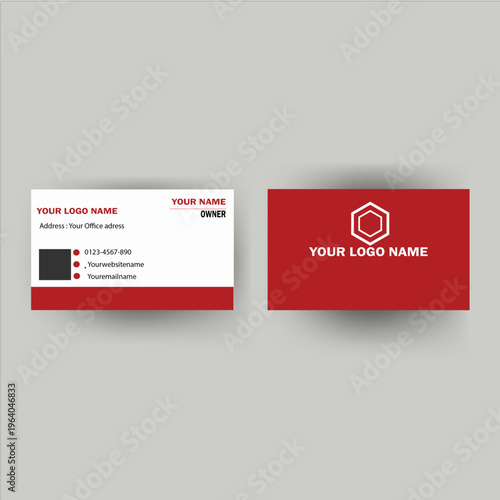 Creative Red Business Card Template with Clean Layou