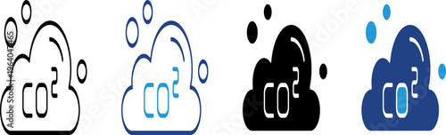 Carbon dioxide emissions in the form of clouds for ecology infographics, greenhouse effect, carbon footprint, and climate change education.
