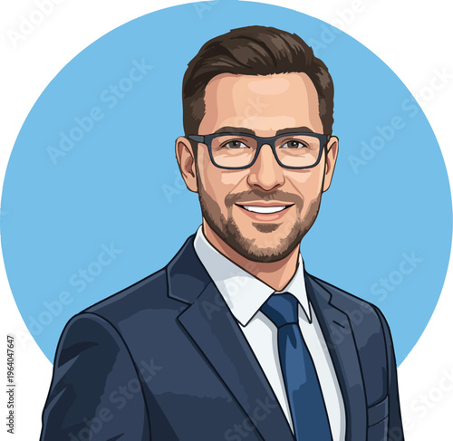 Professional Businessman Vector Portrait Avatar Icon