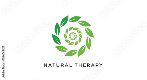 Natural Therapy Green Leaf Logo Design.