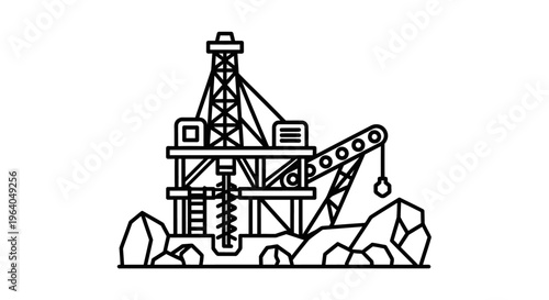 Drilling machine in mining operation.