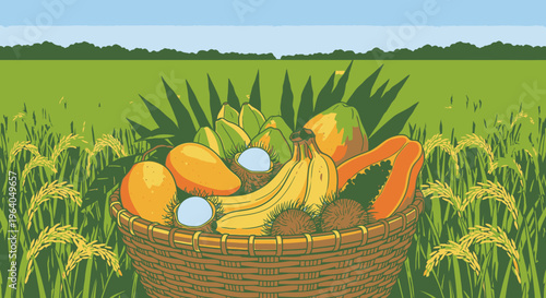 Fresh fruit in a basket 1.