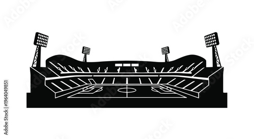 Vector illustration of vector illustration of a stadium with floodlights
