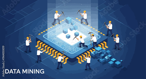 People working on data mining project.