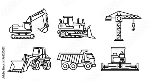 Heavy construction vehicles and equipment 4.