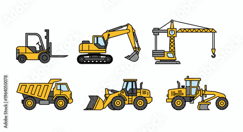 Heavy construction vehicles and equipment 7.