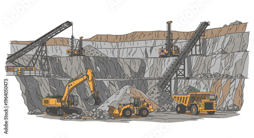 Heavy machinery at mining site operation 1.